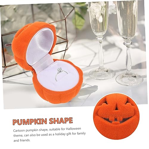 CAXUSD Schmuck Kasten Halloween Kürbis Schmuckschatulle Cartoon Ring Box Verpackung Box Dekorative Geschenk Anhänger Ohrringe Geschenkbox Ehering-Etui Kürbis-Schmuckkästchen Mini – Bild 3
