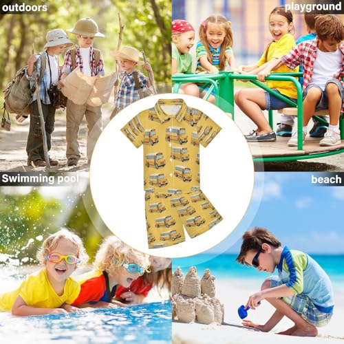 Image of Boccsty Red Strawberry Boy Summer Shorts Sets Hawaiian Toddler Boys T-Shirt & Pants 2 Pcs 3T-10T
