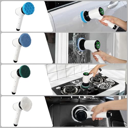 Electric Spin Scrubber, Cordless Power Cleaning Brush with 8 Replaceable Heads - image 9