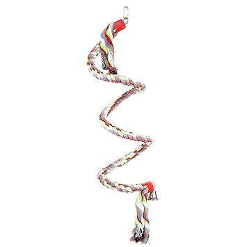 1.6 Meter Parrot Bungee Swing Spiral Climbing Standing Toys with Bell Rope Cotton Perch Birds Supplies for Large Medium Small Parrots