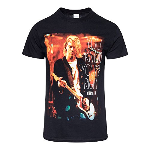 Kurt Cobain officielle Nirvana droite Rock T-Shirt Top Vêtements pour homme femme Unisexe - Les Beatles, Paul McCartney, John Lennon, RIngo Starr, George Harrison Kurt Cobain officielle Nirvana droite Rock T-Shirt Top Vêtements pour homme femme Unisexe