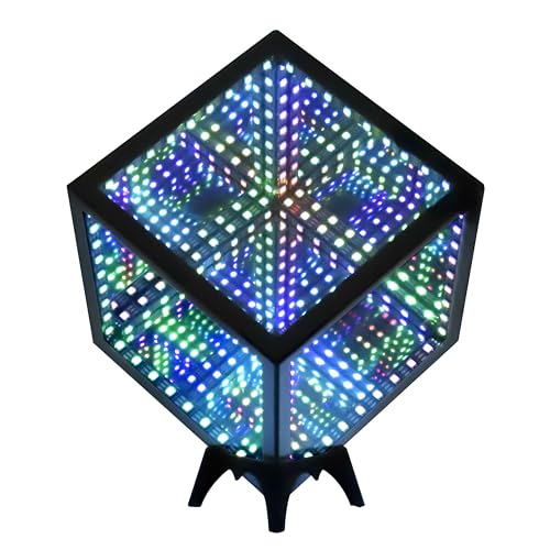 Stunning Infinity Mirror Cube Light with RGB Color-Changing Effects, Perfect