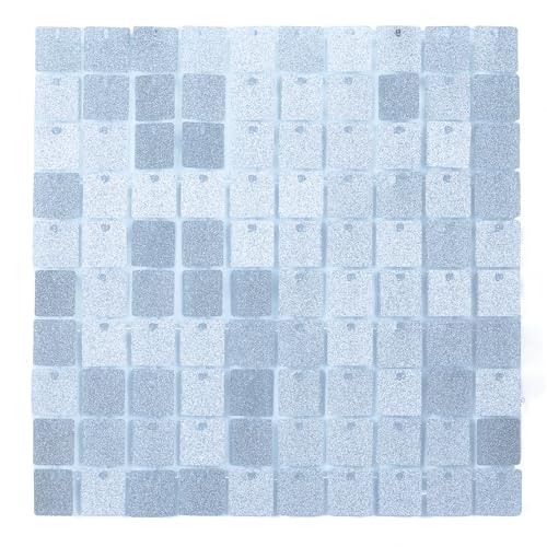 Toile de fond à paillettes argentées 30x30 cm en lot de 12 pour déco de fête