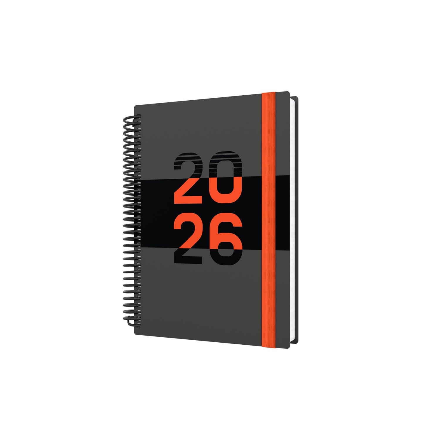 Collins - Delta - 2026 12 Month Calendar Year Planner, Day-To-Page with 1/2 Hourly Appointments Diary, A5 Wiro Bound Cover - Orange (FP51.44-26)