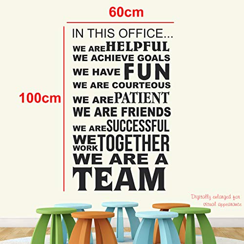 Image of StickMe 'Team- Work Together - Office - Inspirational - Motivational - Quotes - Wall Sticker ' -SM591 (Multi Colour, Vinyl - 60cm X 100 cm)-Self-Adhesive