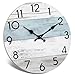 KECYET Wall Clock Silent Non-Ticking Wooden Clocks Battery Operated 8 Inch Small Country Retro Rustic and Beach Style Decorative for Kitchen, Home, Bathroom, Bedroom (Blue)