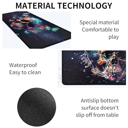 Image of Card Mat for MTG & TCG Playmat,Skull with Butterflies