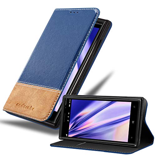 Cadorabo Funda Libro para Nokia Lumia 830 en Azul MARRÓN   Cubierta Proteccíon con Cierre Magnético, Tarjetero y Función de Suporte   Etui Case Cover Carcasa