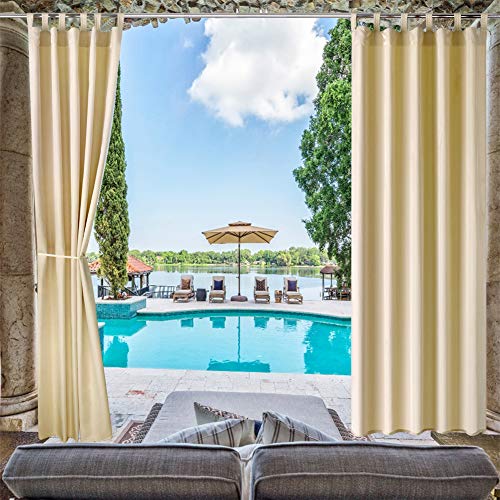 Pro Space Patio Outdoor Curtain UV Privacy Drape Waterproof Window Treatment Solid Tab