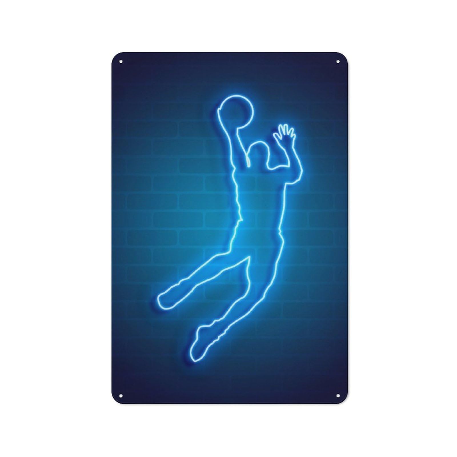 Basketball Neon 2 Printed Metal Sign for Pet Owners, Birthday, Christmas Or Housewarming Gift, 30x20cm