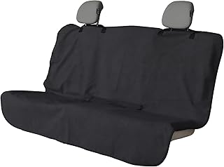 LoyaGour Back Seat Cover for Car Trucks Van SUV,Waterproof Rear Bench Towel Seat Covers for Dogs and Kids,Automotive Backseat Protector (Black)