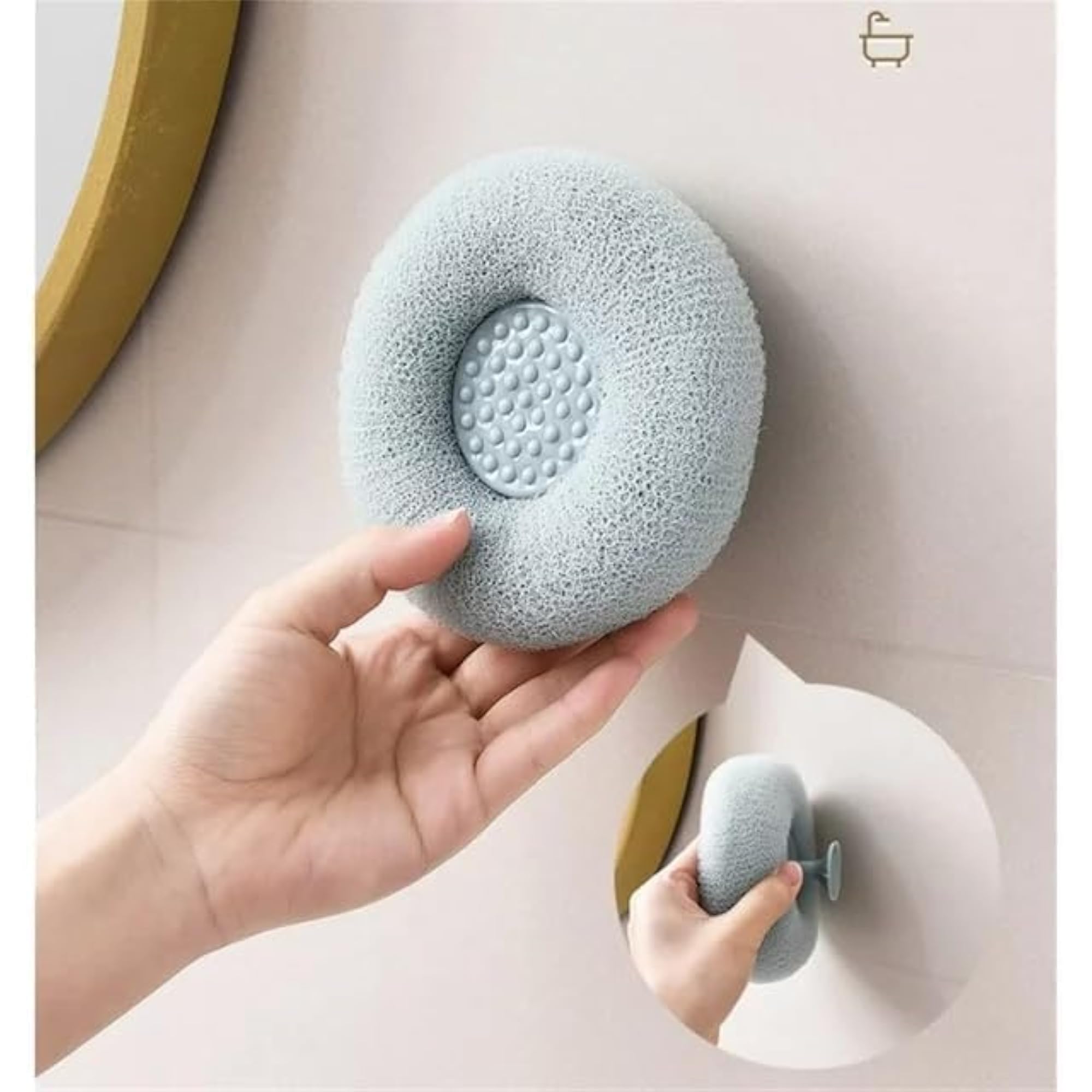 Suction Cup Super Soft Bath Sponge for Deep Cleansing