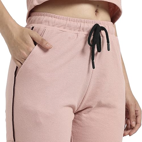 Image of PINACOLADA Women's Hooded Co-Ord Set With Contrast Piping For Casual Wear | Hooded Neck | Short Sleeve | Drawstring Closure | Cotton Co-Ords Crafted With Comfort Fit For Everyday Wear
