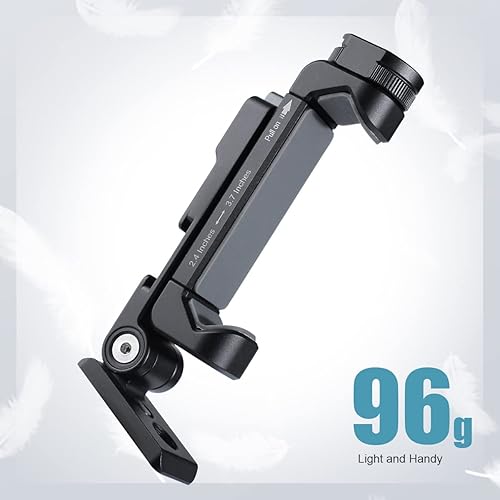 Vista 8 de Soporte de trípode de metal para teléfono con 2 zapatos fríos, vertical, horizontal y 45 ángulos de inclinación, soporte para teléfono compatible