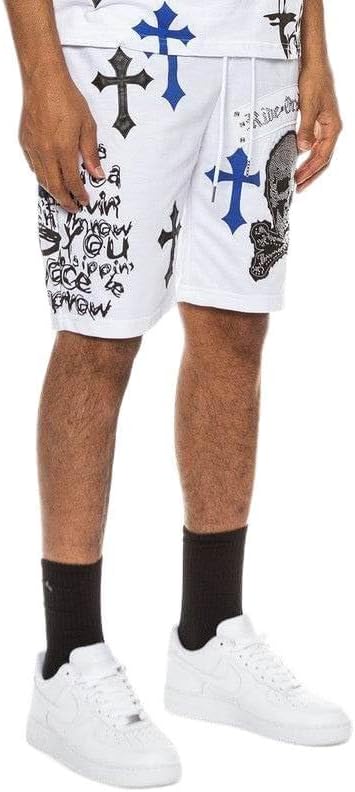 Chrome Cross Skull Men's Shorts by VacationGrabs