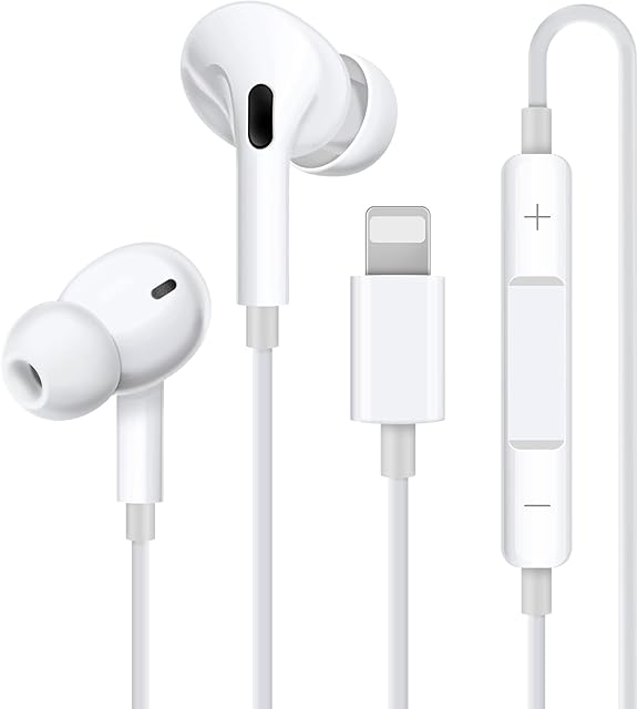 Aolcev Wired Earphones for iPhone In Ear Headphones Earbuds with Mic Noise Cancelling Wired Earbuds HiFi Stereo Volume Control Wired Headset Compatible with iPhone 11/12 Pro/13/14/XR/XS Max/8/7 Plus