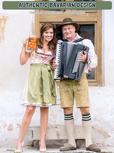 2 Pairs Lederhosen Socks German Oktoberfest Bavarian Lederhosen Socks for Men, Size 10-134