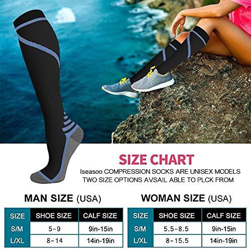 Iseasoo Copper Compression Socks For Men & Women Circulation-Best For Running Hiking Cycling 15-20 Mmhg(L/Xl) #TOP5
