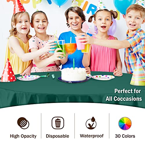 Exquisite 12-Pack Premium Plastic 84-Inch Round Tablecloth - Dark Green by Exquisite - Used condition - Image 5
