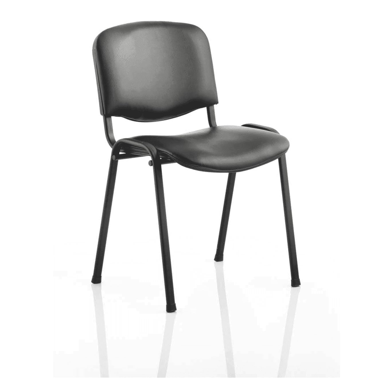 OPO ISO Stacking Chair - Robust Frame, Curved Backrest | Stackable up to 12 High, Padded Seat - Great for Conference/Meeting Rooms - Black Vinyl