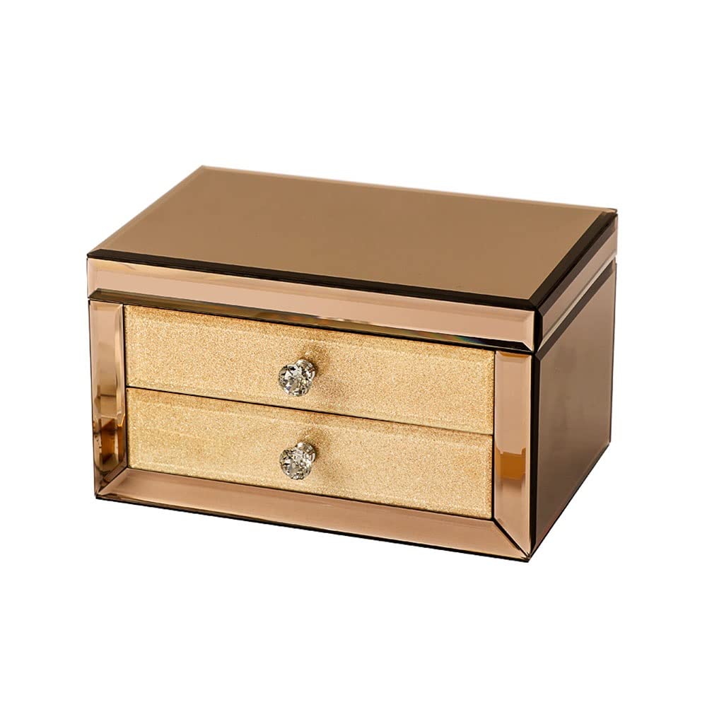Schmucketui Schmuckschatulle Schmuckdisplay Aufbewahrung Schmuckschatulle 2-lagiger Schmuck-Organizer mit Schubladen, Elegante große Schmuckschatullen für Frauen und Mädchen als Geschenk,