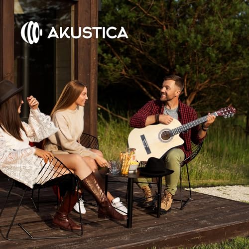 AKUSTICA VC-2 Violão Acústico Cutaway, Cordas de Nylon, com Tensor (Natural)