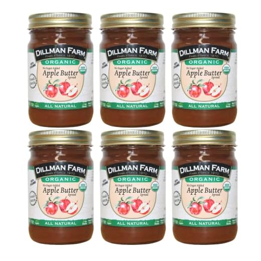 Dillman Farm Organic No Sugar Added Apple Butter Keto Friendly 13oz (Pack of 6)