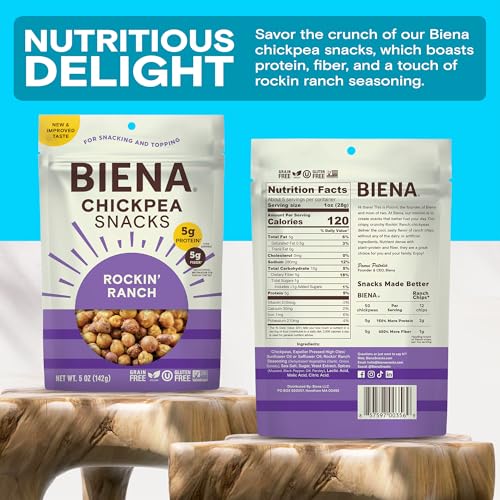 image for BIENA Chickpea Snacks - Crunchy Roasted Chickpeas - High Fiber Vegan P