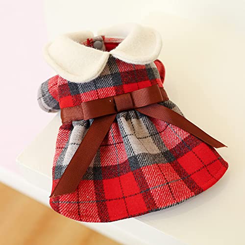 Winter Haustier Hund Katzen Kleidung Kleid Prinzessin Student Puppe Halsband Schleife Karo Rock Welpe Warme Tutu Kleidung Für Kleine Hund Haustier Bekleidung Für Hunde Katzen In Der Kalten Jahresze Cover