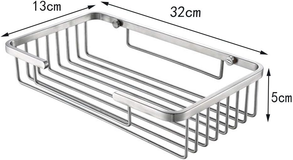Shelf Bathroom Frame Simple Rectangular Cosmetics Storage Basket Accessories Wall Hanging (Color: Silver)
