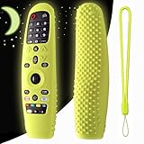 Hi Color Silicone Cover for LG AN-MR600/AN-MR650 / AN-MR18BA / AN-MR19BA/AN-MR20GA TV Remote Control Protective Sleeve for LG Magic TV Remote Cover Case(Glow Green)