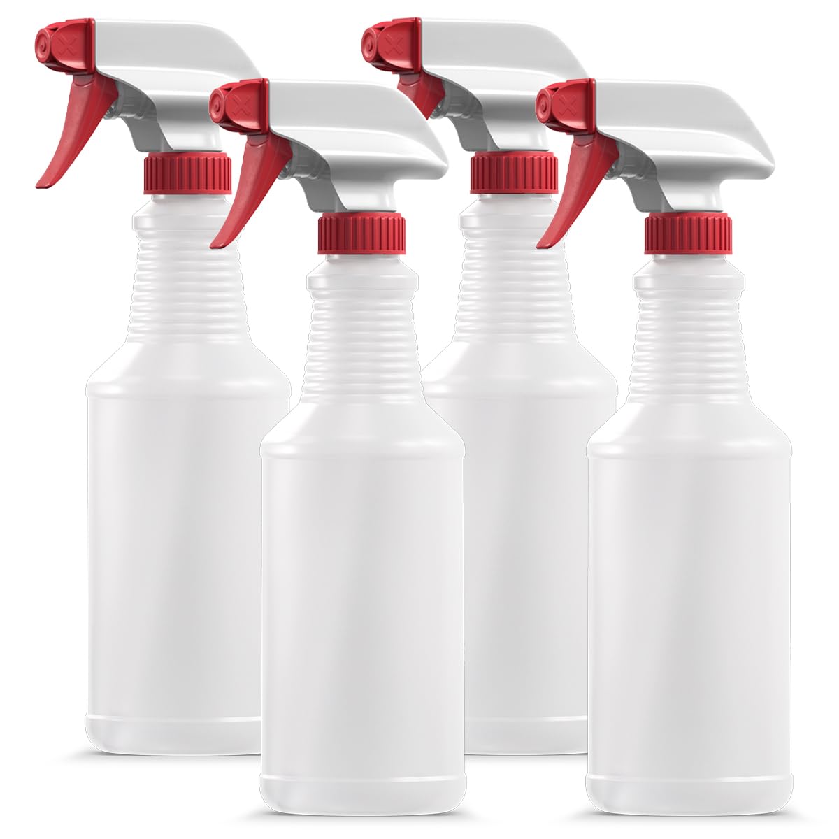 Bar5F Spray Bottles (24 Oz, 4 Pack) Heavy-Duty Leak-Proof Plastic Adjustable Nozzle Bathroom Cleaning All-Purpose Gardening Made in USA