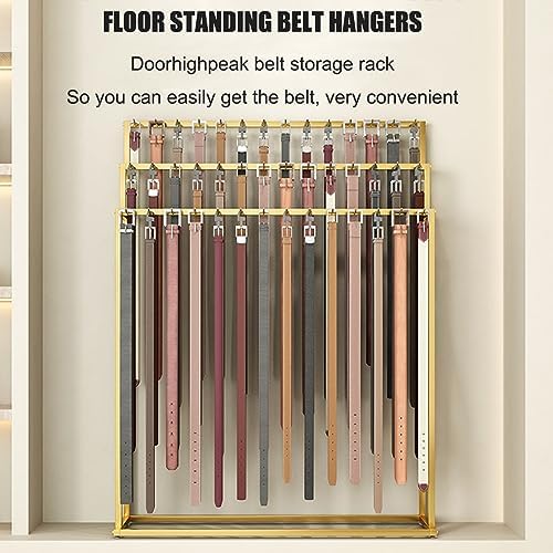 Metal Display Rack for Belts, Ties, Scarves & Purses - Space-Saving Organizer with Hooks for Closet & Retail Use, Sturdy Storage Solution for Accessories