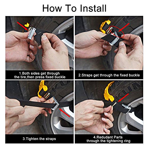 Tire Chains, 10PCs Anti-Skid Chains Car Safety Chains Cable Traction Mud Chains Slush Chains Snow Tire Chains Tire Anti-Slip Universal Snow Chains for Trucks/Car/SUV for Tire Width:185-295mm/7.2-11.6"