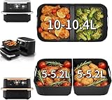 Pietuley Large Silicone Air Fryer Liners for Ninja Flex Drawer Air Fryer Accessories AF500UK/ Cosori Dual Blaze TwinFry 10L / Ninja Foodi Flexdrawer Dual Air Fryer 10.4L AF500UK