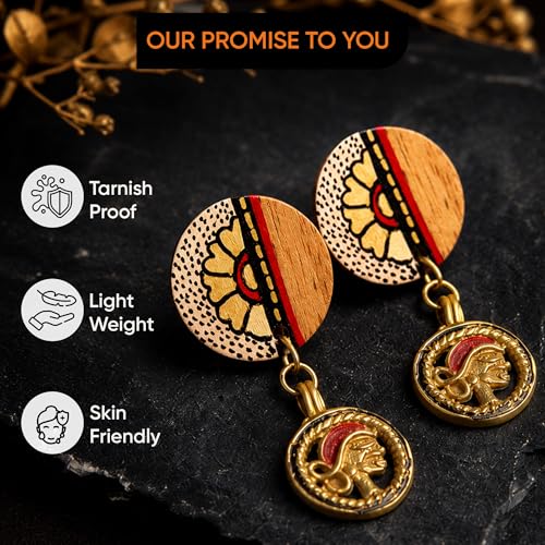 Image of Handcrafted Bohemian & Tribal Earrings for Women - Ethnic Brass, Floral & Festival-Inspired Statement Designs in Drop, Dangle, Hoop & Stud Styles