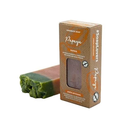 Jabón Natural de Papaya Cero Waste | Jabón de Manos, Cuerpo y Cara Pieles Acné y enevejecimiento | Pastilla Jabón Ecológica Artesanal | Fabricado en España | Vegano | Sin Aceite de Palma (100 g)…