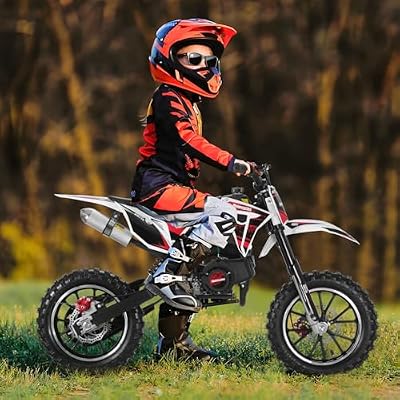 50cc Dirt Bike for Adults & Kids-Kids Dirt Bike 2-Stroke Gas Powered Off Road Motorcycle Mini Bikes with Speeds up to 40 MPH for Uphill and Off-Road Conditions Pull Start Pink