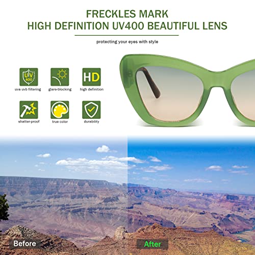 Freckles Mark Trendy Designer Sunglasses Womens Cute Fashion Square Cat Eye Sun Glasses3