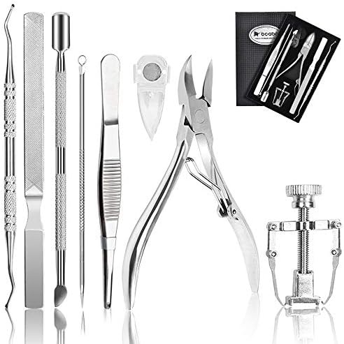 Bcabo Upgraded 8Pcs/set Ingrown Toenail Tools Kit, Premium Nail Treatment Foot Tool, Ingrown Toenail Removal Correction Clippers, Surgery Grade Ingrown Toe Nail File Lifter, Professional Pedicure Tool