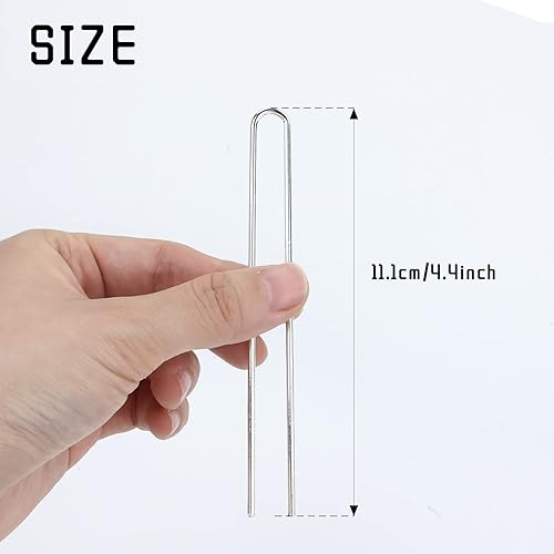 Miniatura 10 de Lawie Paquete de 30 horquillas para el cabello en forma de U de 4 pulgadas, color dorado plateado, palillos para el cabello, palillos largos y