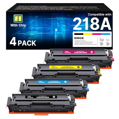 Image of 218A Toner Cartridges 4 Pack Compatible Replacement for HP 218A HP 218X Toner Cartridges 4 Pack to use with HP Color LaserJet Pro MFP 3301fdw, pro MFP 3301cdw, pro MFP 3301sdw, pro 3201dw Printer