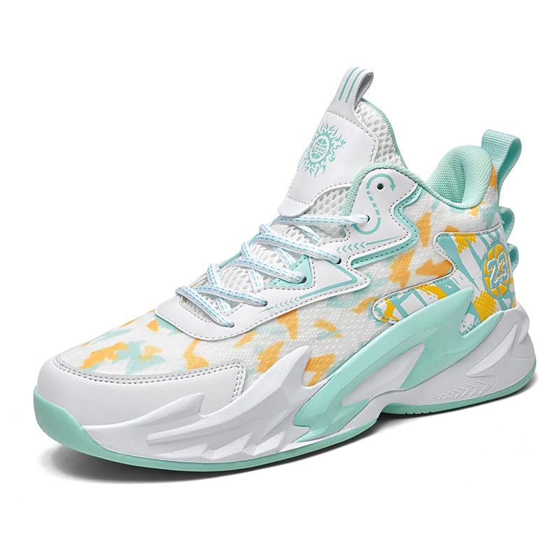 ZHNSHM Men High Top Basketball Shoes for Men Breathable Mesh Athletic Sneakers Non Slip Cushioning...