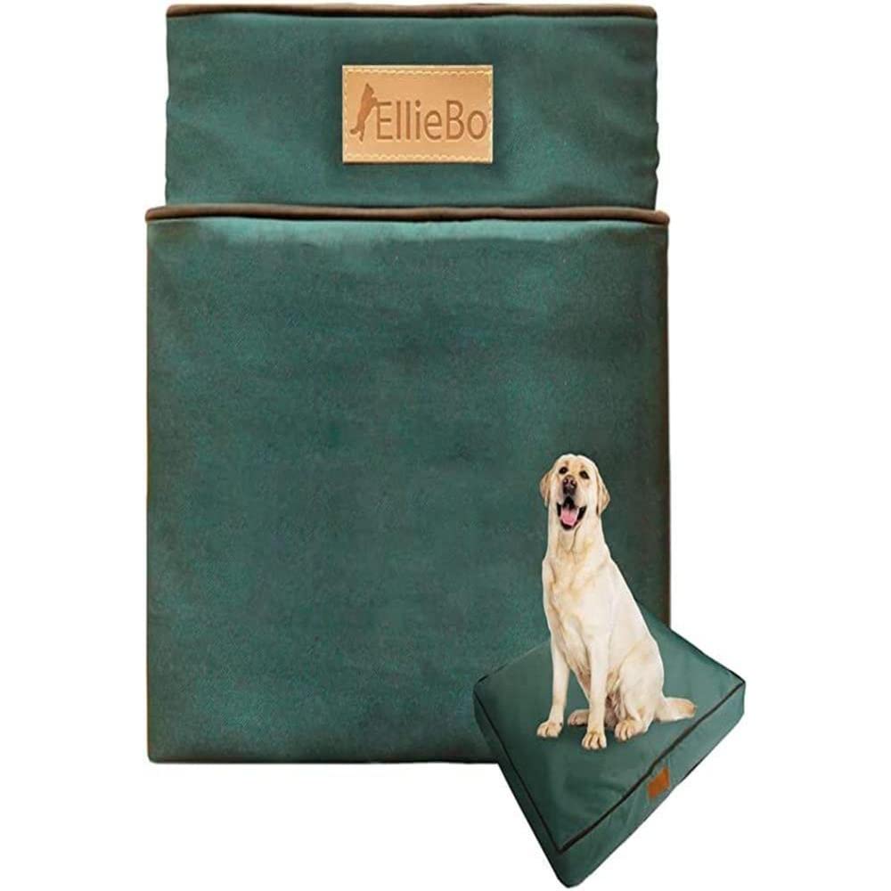Ellie-Bo Funda de Cama para Perro de Interior, Suave y Lavable, Resistente al Agua, Tejido Oxford, tamaño 2XL, 117 x 75 x 10 cm, para Jaula de 48 Pulgadas, Funda de Cama para Perro en Verde con