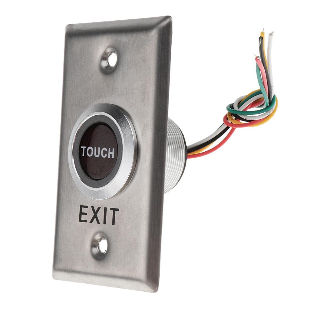 stainless steel touch pad dcl2v-24v nc no com door exit release button switch for access control with led light (rectangle shape) #ct50