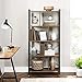 VASAGLE ALINRU Bookcase, 4-Tier Industrial Bookshelf, Floor Standing Storage Rack in Living Room Office Study, Large Storage Space, Simple Assembly, Stable Iron Frame, Rustic Brown ULBC12BX