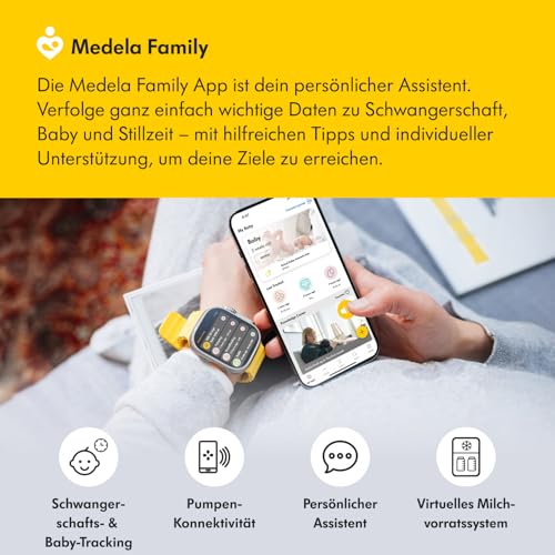Medela Swing Maxi Hands-free Elektrische Doppelmilchpumpe – Einfaches und intuitives Design für unterwegs – Verbindbar mit der Medela Family App