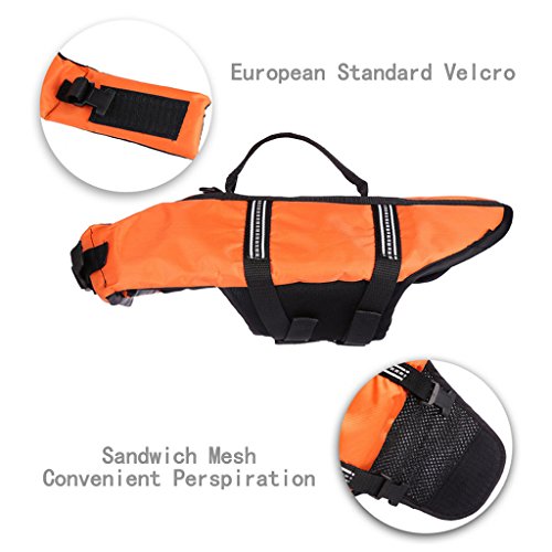 Jayboson Doggy Aqua-Top Dog Life Jacket Swimming Training Swimming Aid for Dogs Vest (Size L)