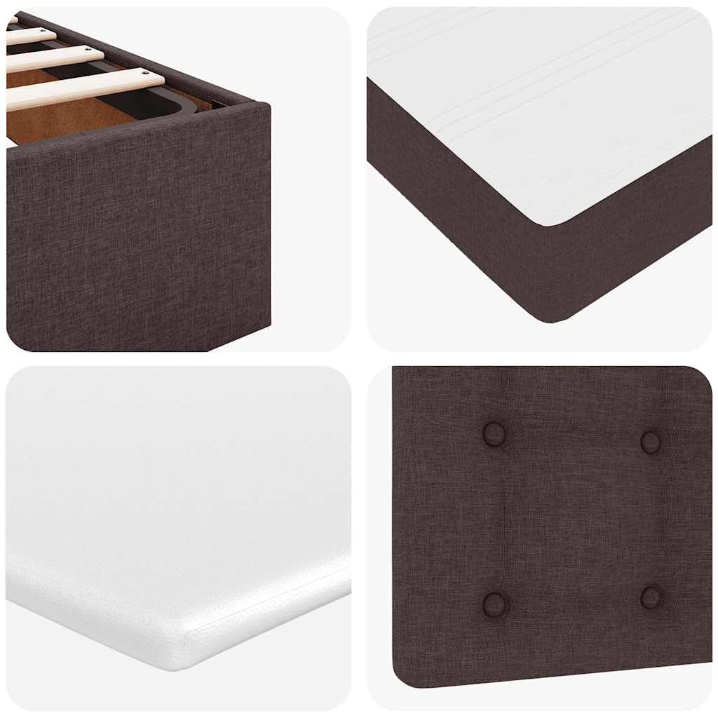 vidaXL Struttura Letto Pouf con Materassi 200x200 cm in Tessuto