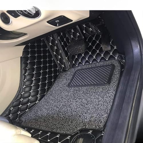 Image of Obsidian | 7D Premium Diamond Car Foot Mat with Luxurious & Elegant Look | 100% Waterproof and Dust Proof | Custom Fitted Car Floor Tray Mat for Kia Carnival Prestige 20-23 - Black Silver